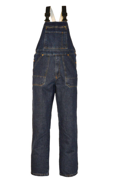 Arbeitslatzhose - Jeans Latzhose mit Zollstocktasche