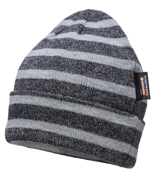 Strickmütze gestreift, Insulatex gefüttert PW-B024