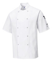 kurzarm Kochjacke mit Druckknöpfen