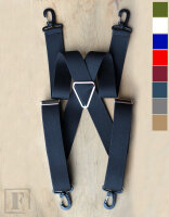 FLEIRO Hosenträger mit Karabinerhaken XMK-10 schwarz 120 cm