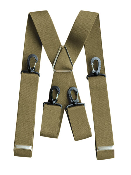 FLEIRO Hosenträger mit Karabinerhaken XMK-10 beige 120 cm